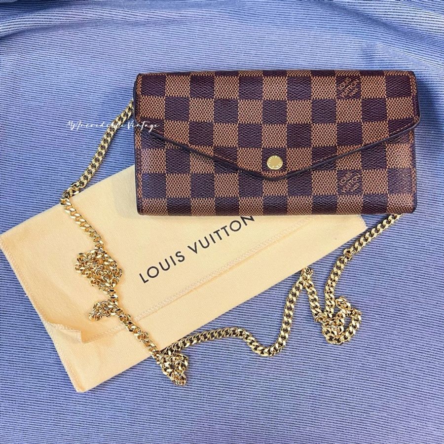 LV 啡色棋盤長銀包 ✨(免打孔)免費附加長鏈變成WOC-0