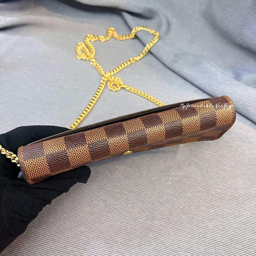 LV 啡色棋盤長銀包 ✨(免打孔)免費附加長鏈變成WOC-4