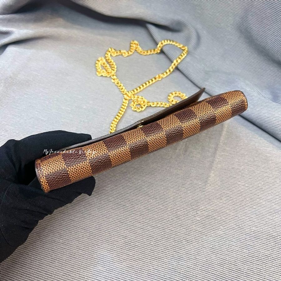 LV 啡色棋盤長銀包 ✨(免打孔)免費附加長鏈變成WOC-5