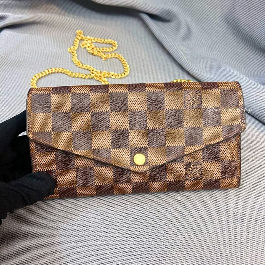 LV 啡色棋盤長銀包 ✨(免打孔)免費附加長鏈變成WOC-11