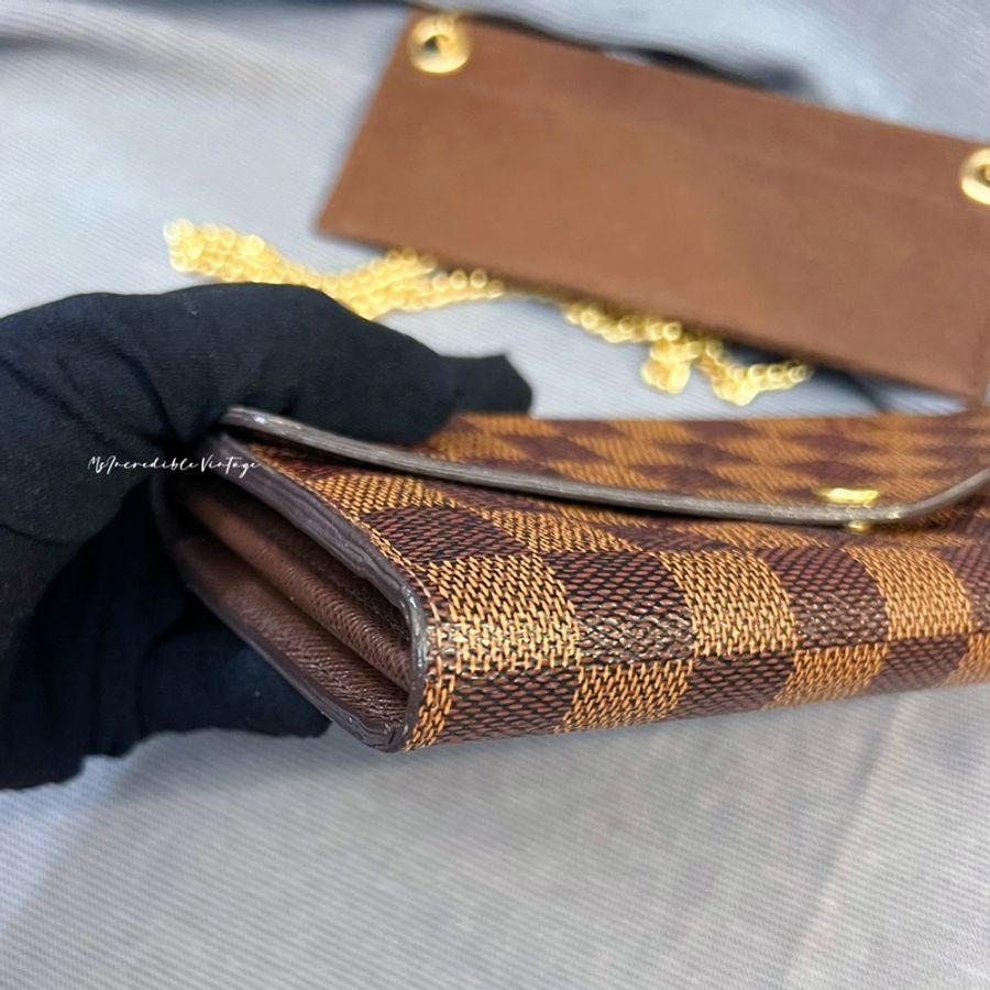 LV 啡色棋盤長銀包 ✨(免打孔)免費附加長鏈變成WOC-17