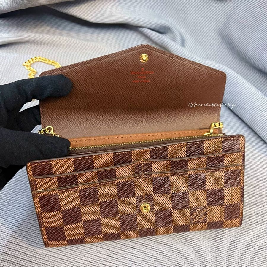 LV 啡色棋盤長銀包 ✨(免打孔)免費附加長鏈變成WOC-20