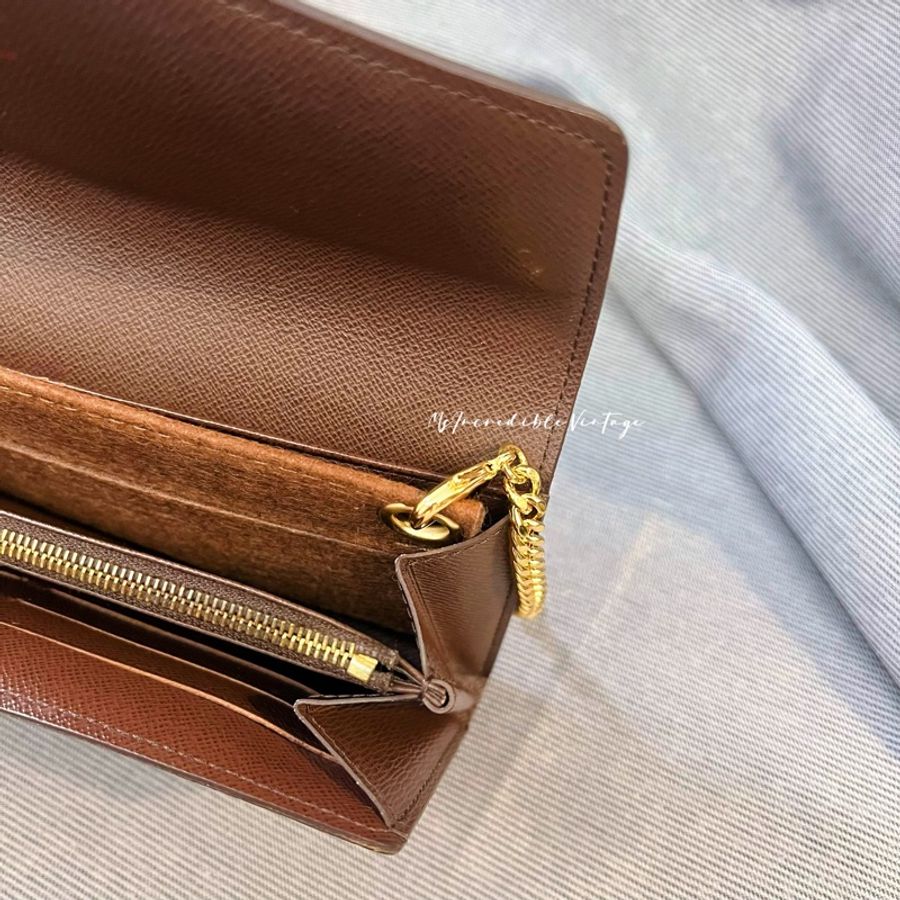 LV 啡色棋盤長銀包 ✨(免打孔)免費附加長鏈變成WOC-24