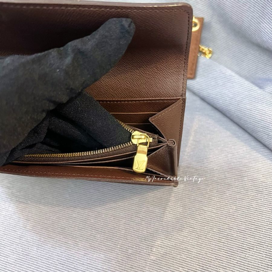 LV 啡色棋盤長銀包 ✨(免打孔)免費附加長鏈變成WOC-34
