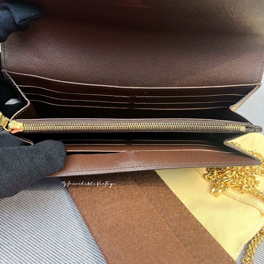 LV 啡色棋盤長銀包 ✨(免打孔)免費附加長鏈變成WOC-38
