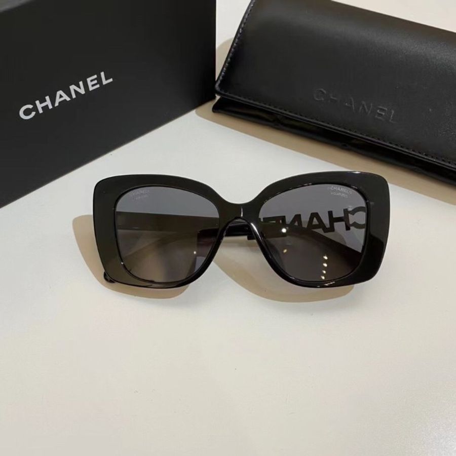 Chanel 🔥斷貨王CH5422 c501 趙露思 辛芷蕾同款 黑鑽腿鑲鑽太陽眼鏡 全新全配-4