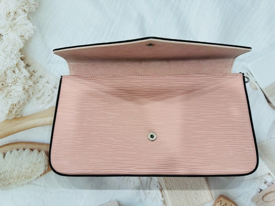 全新LV LOUIS VUITTON 側背包 EPI信封 三合一鏈條包-16