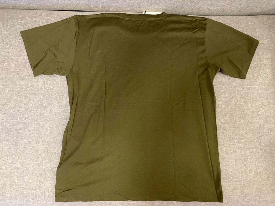 Celine khaki green oversized logo t shirt-2