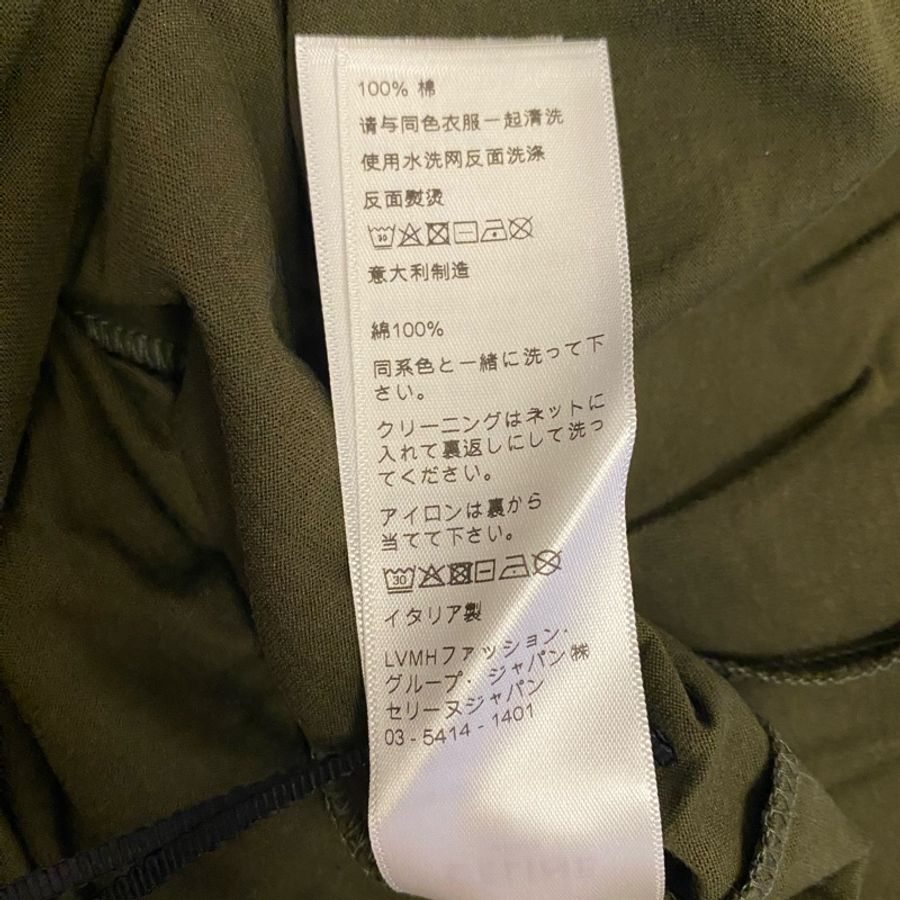Celine khaki green oversized logo t shirt-7