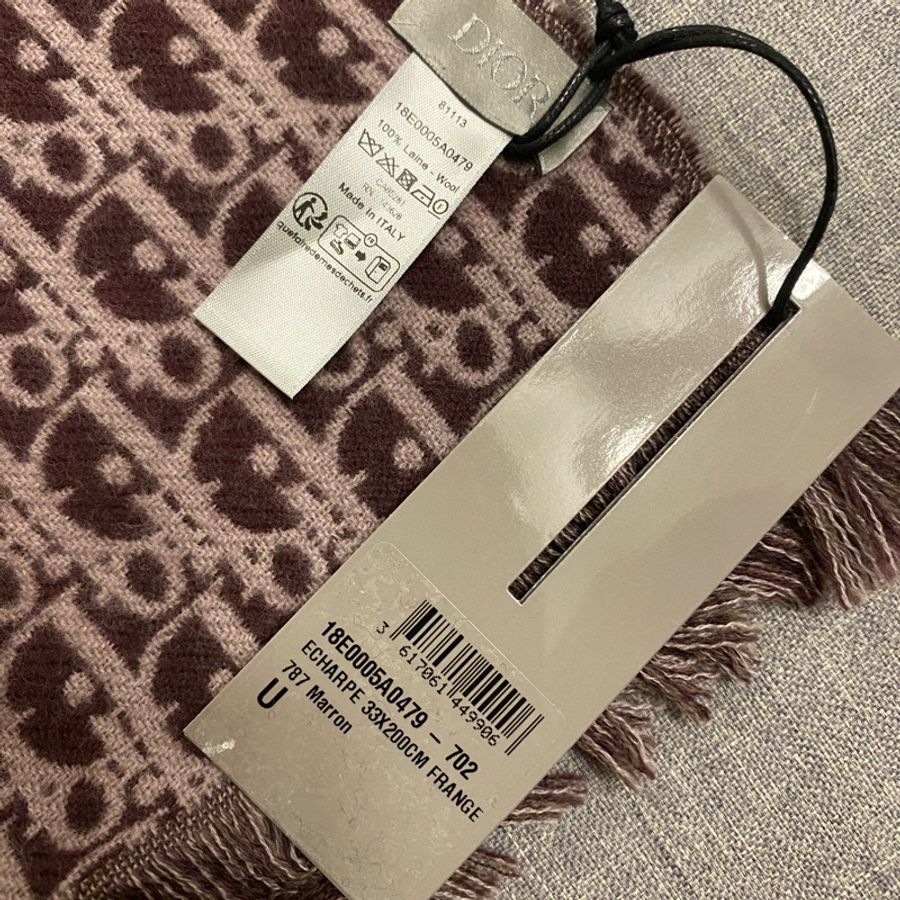 Dior marron oblique wool scarf 圍巾-5