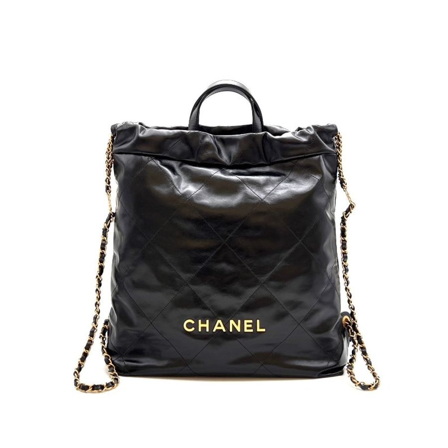 CHANEL 22 雙肩Hobo bag - 小號黑金-2