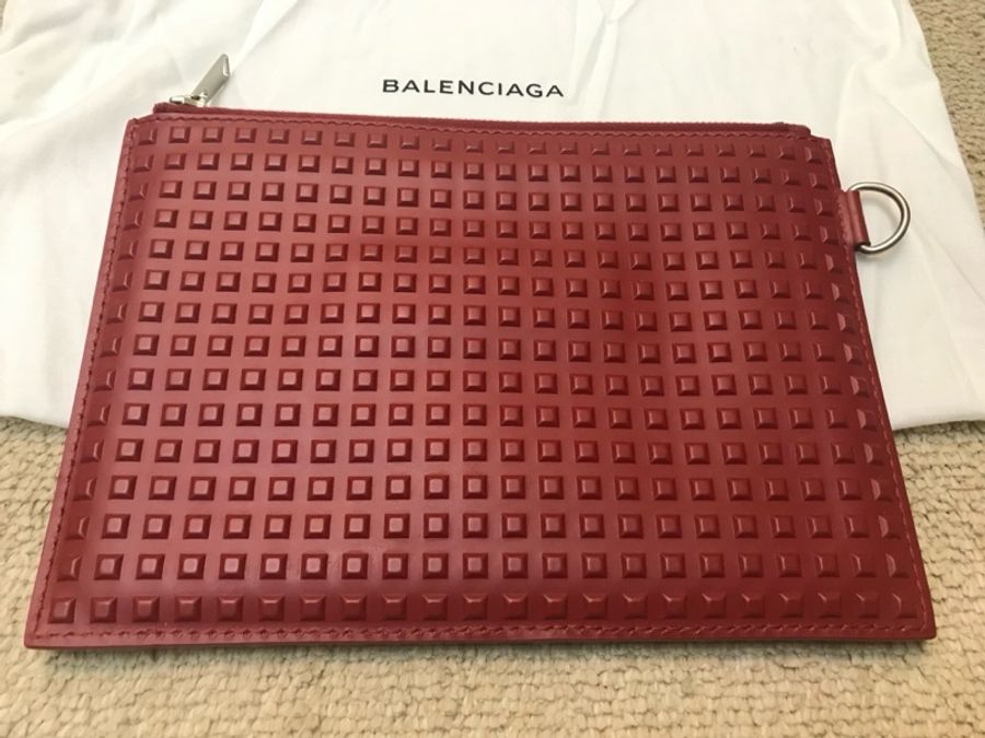 BALENCIAGA 紅色手拿包-4