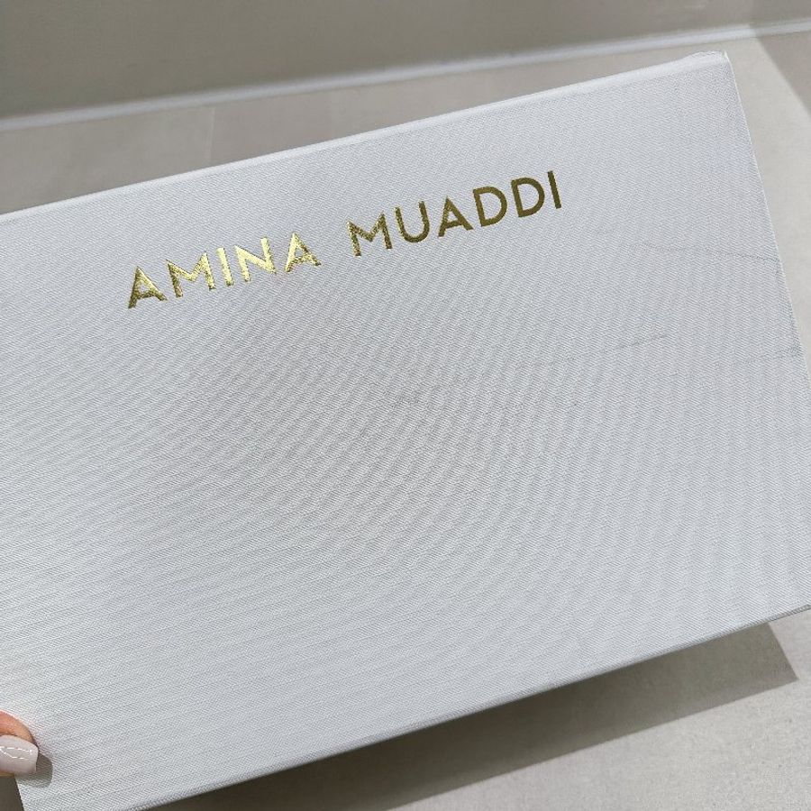 Amina Muaddi Silver Kim Heels 銀色綁帶尖頭高跟鞋-4