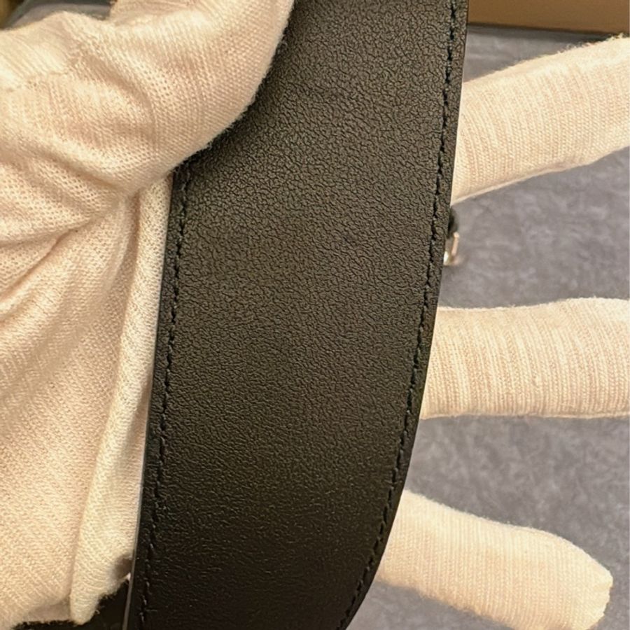 GUCCI 男款銀扣腰帶 95cm-3