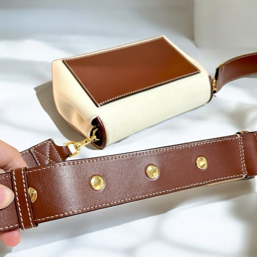 ［雙11限定價］Burberry Horseferry牛皮帆布翻蓋斜背包-16