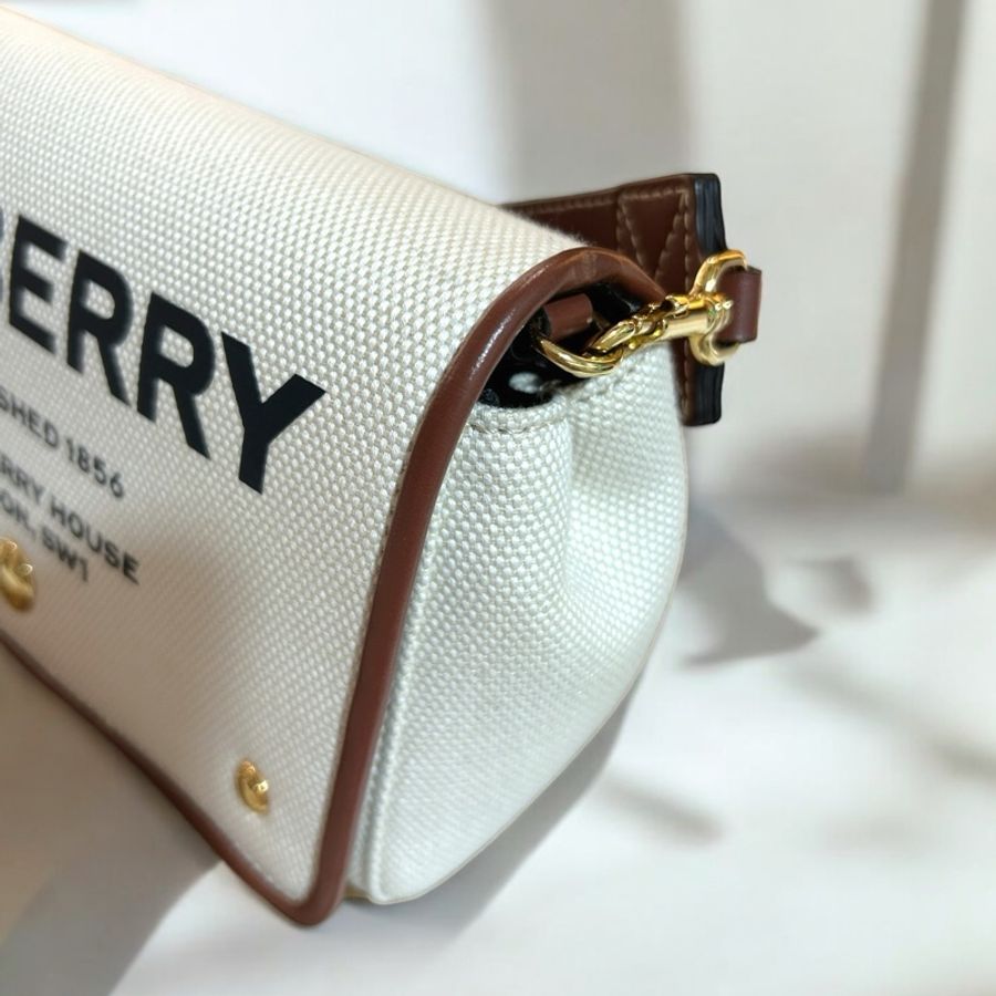 ［雙11限定價］Burberry Horseferry牛皮帆布翻蓋斜背包-20