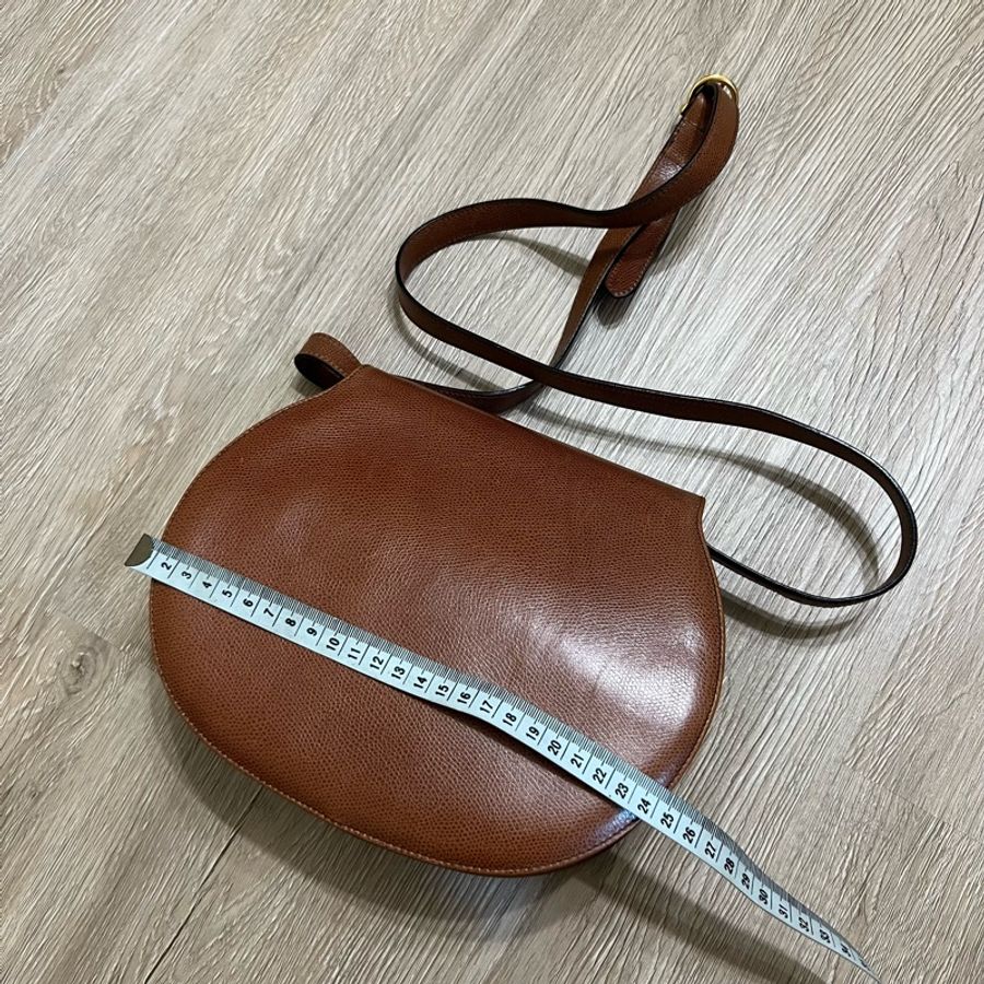 瑞奇二手精品 Salvatore ferragamo 焦糖色 半餅側背包 美品25cm-3