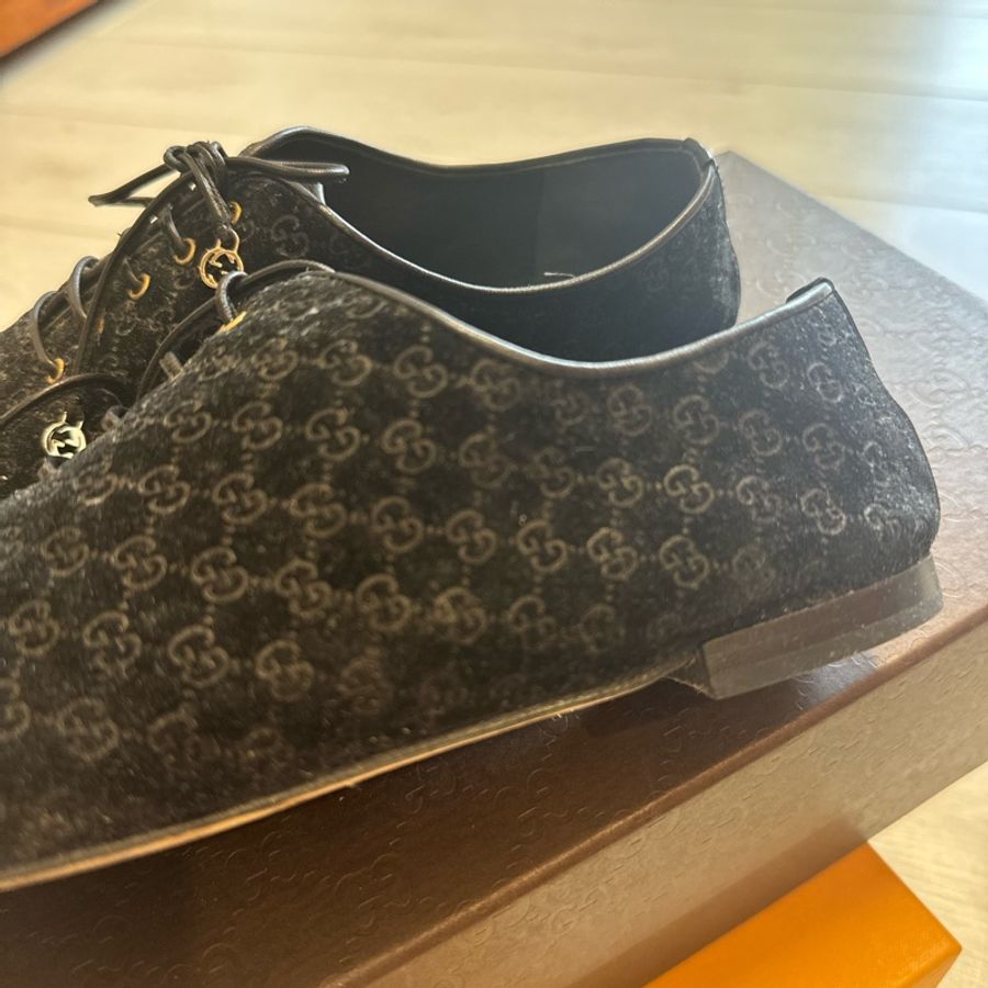 GUCCI 二手絨布牛津鞋-2