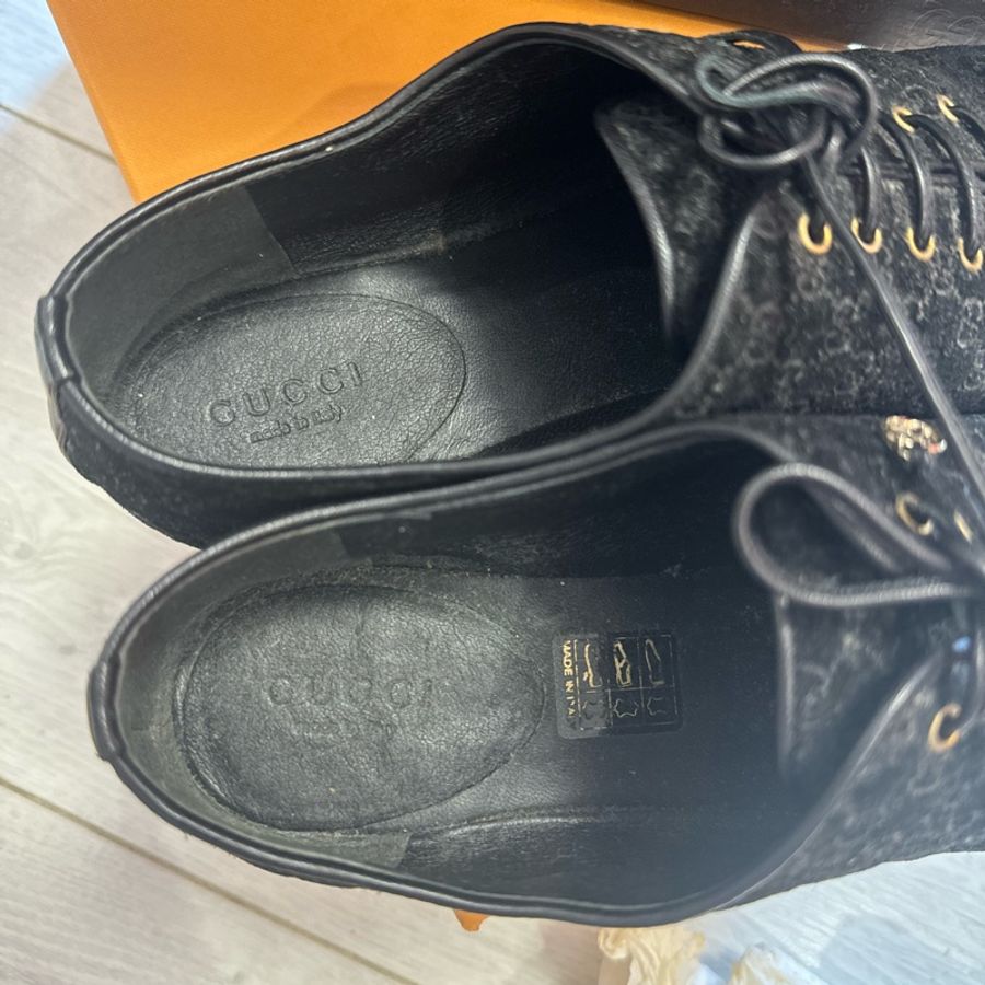 GUCCI 二手絨布牛津鞋-7