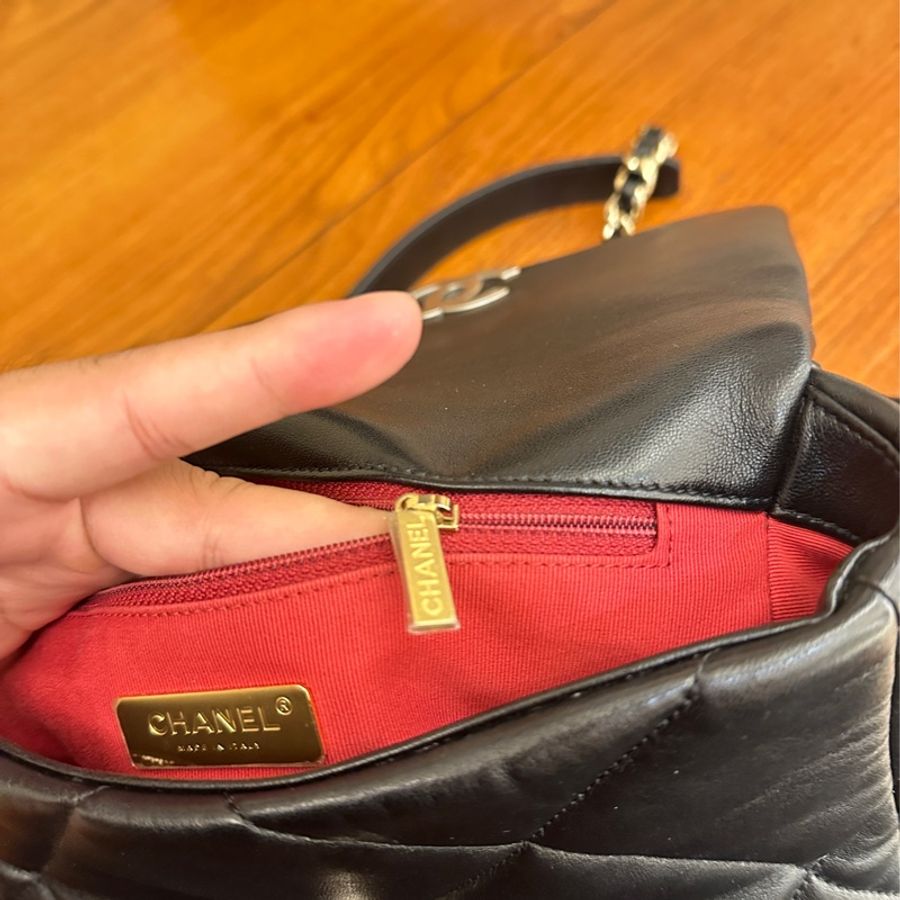 CHANEL 黑菱格19銀釦26-22