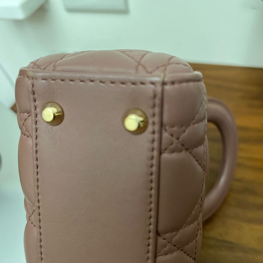 mini lady dior 乾燥玫瑰色-12