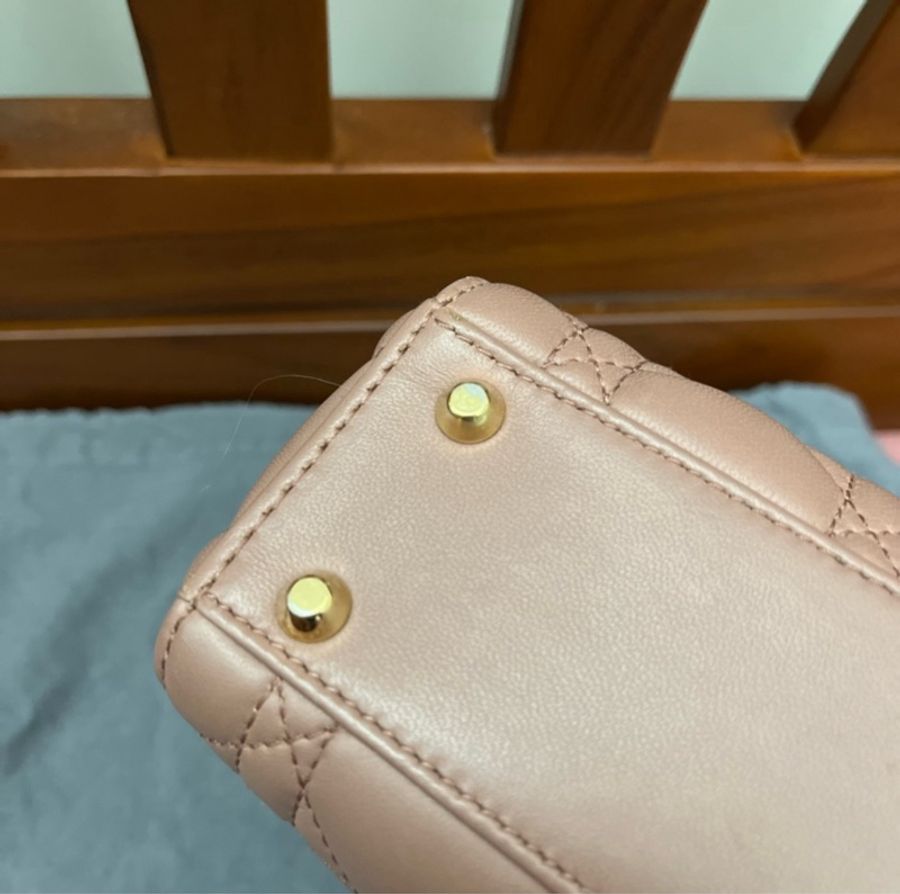 mini lady dior 乾燥玫瑰色-4