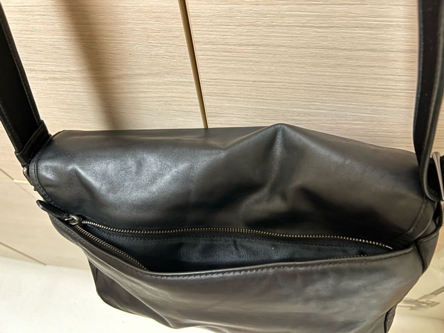 Coach Messenger 黑真皮郵差包/ 側背/ 斜背包-5