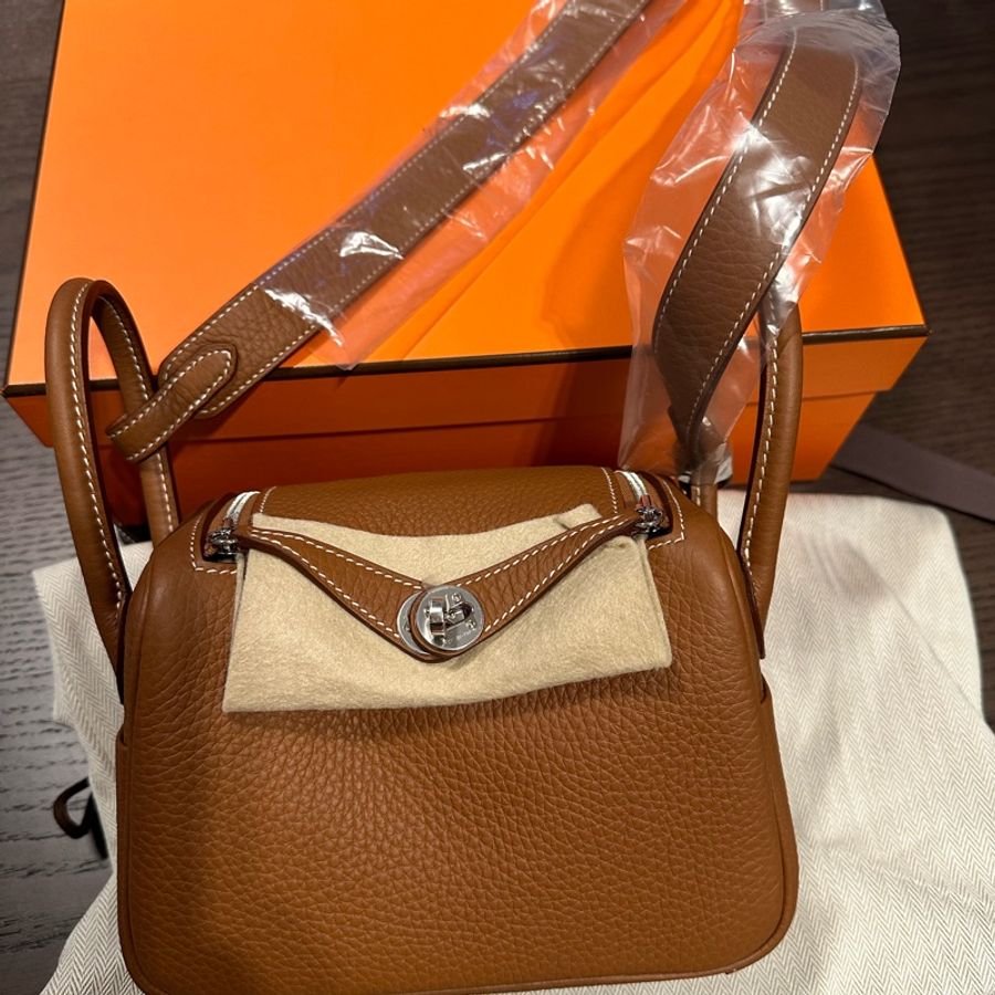 愛馬仕Hermes 全新mini Lindy W刻印 2024/7/13台灣專櫃購入-3