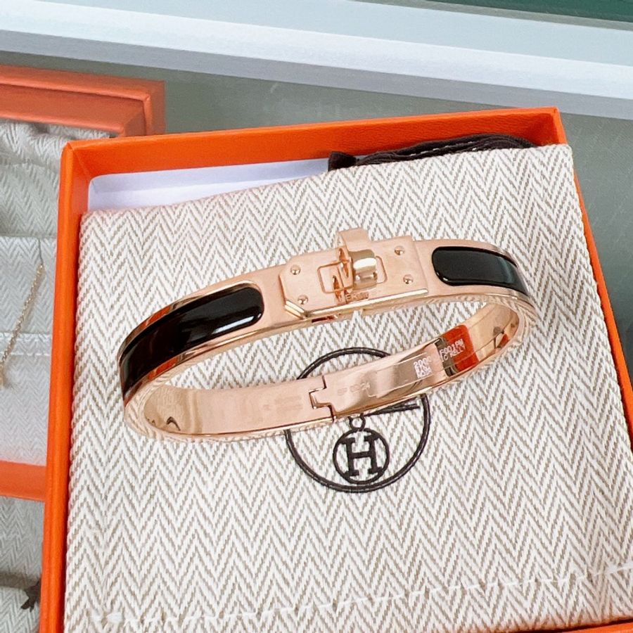 全新✨24年新款 Hermes mini clic kelly bracelet 奶茶色/黑色手環 手鐲-4