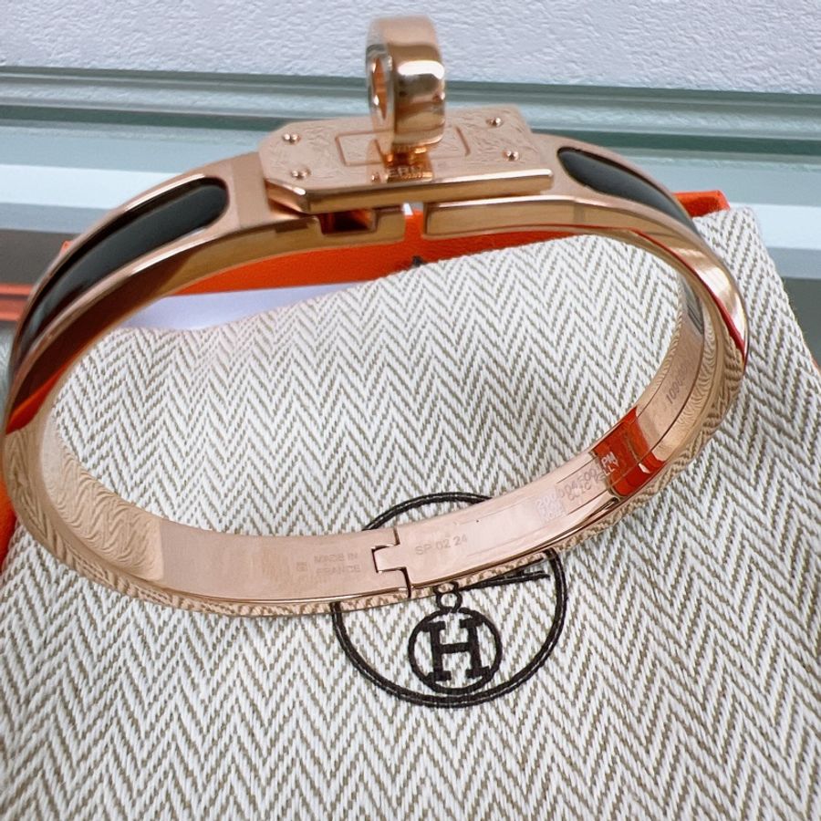 全新✨24年新款 Hermes mini clic kelly bracelet 奶茶色/黑色手環 手鐲-5