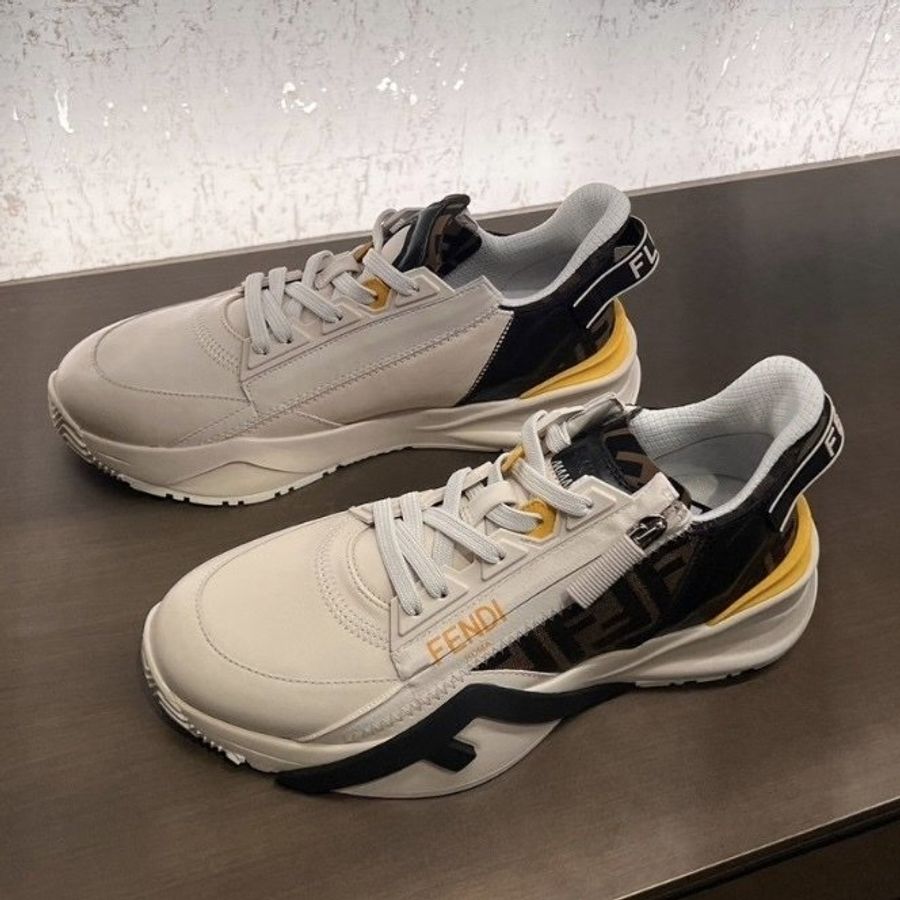 Fendi 7E1392 男款 Flow FF 織物皮革低筒運動鞋 白色/多色﻿ UK 6/7/8/9/10/11/12《2024季度新品》-1