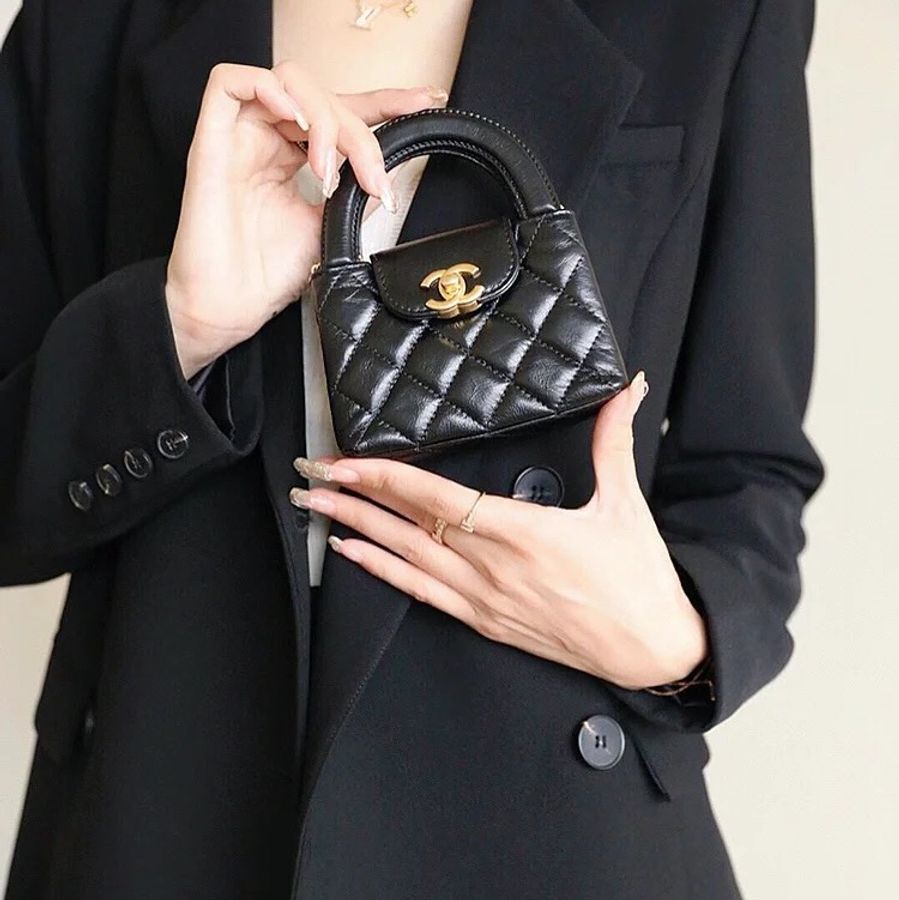 Chanel 全新 🔥現貨 mini Kelly 牛皮 黑金  (B01)-3