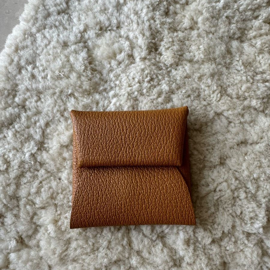 全新Hermes Bastia 零錢包 芝麻色-4