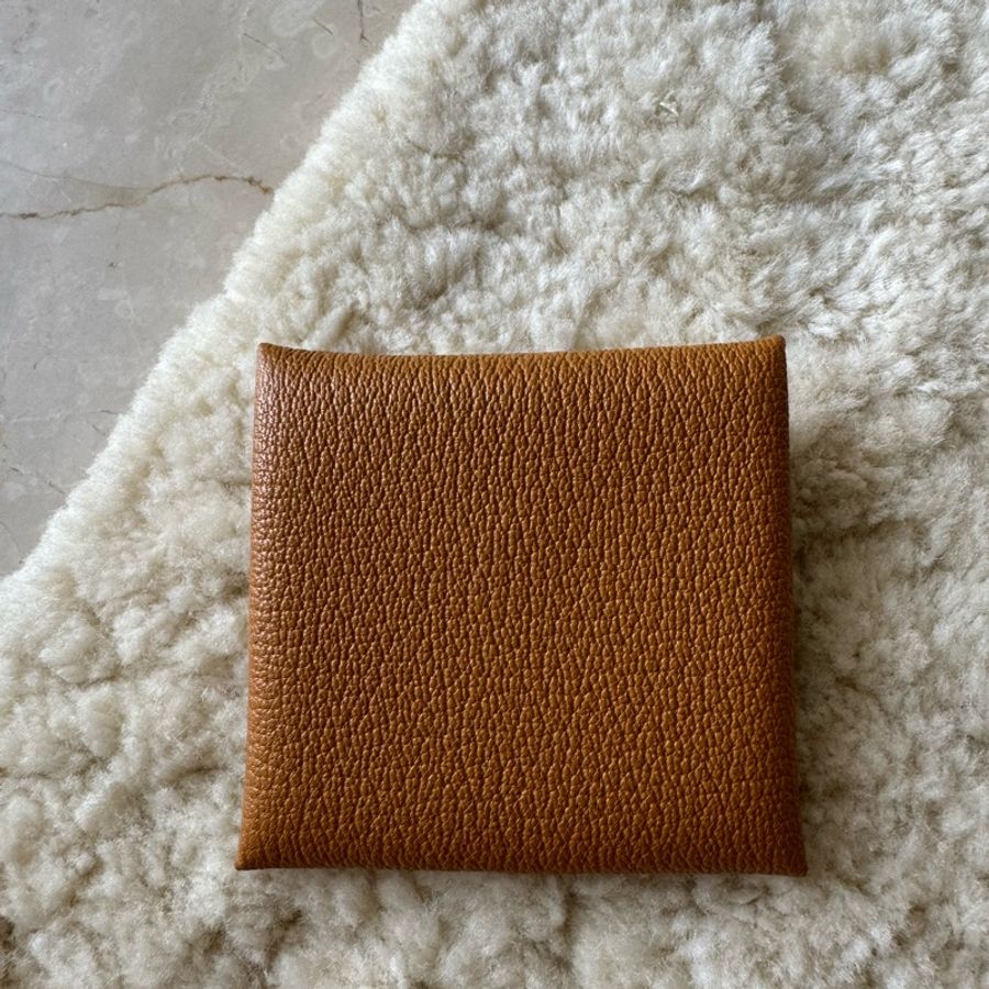 全新Hermes Bastia 零錢包 芝麻色-10