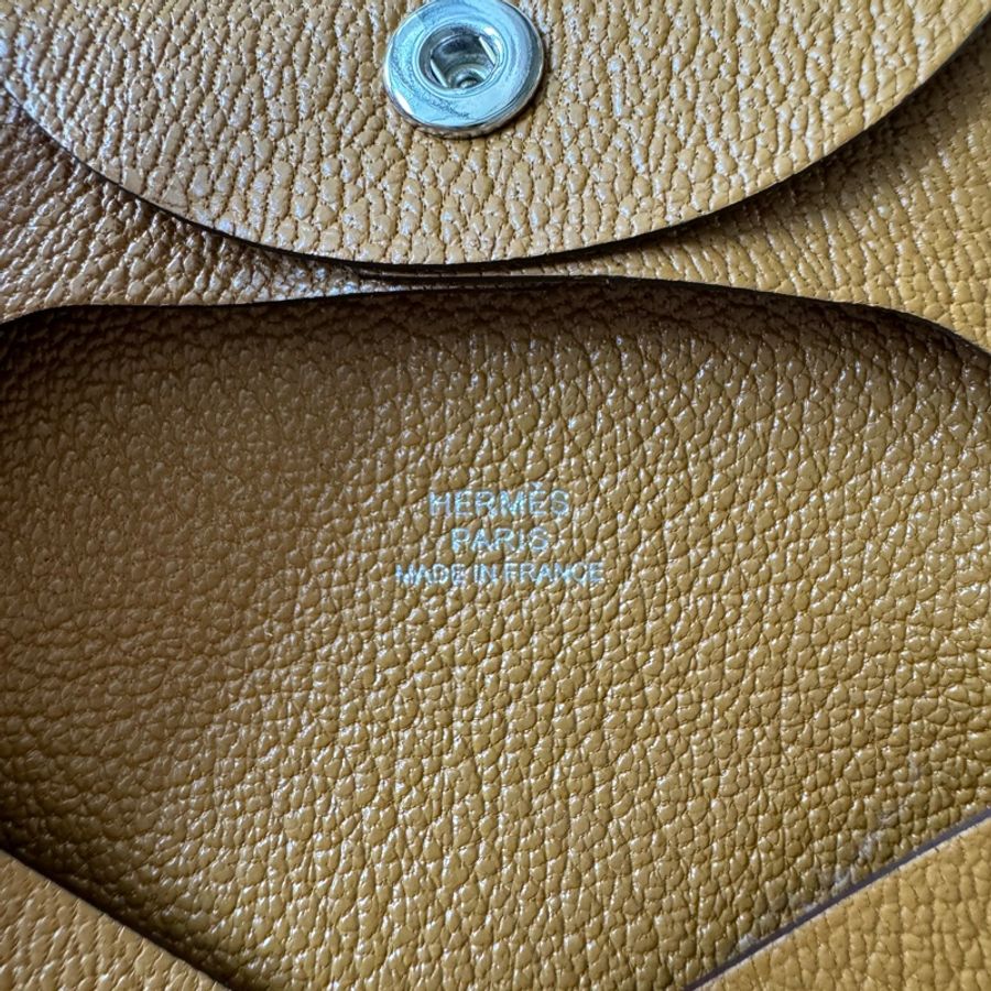 全新Hermes Bastia 零錢包 芝麻色-17