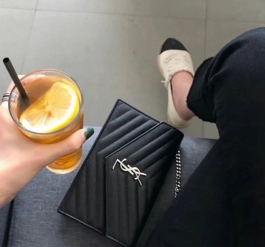 YSL 🌟聖羅蘭woc 19公分 百搭時髦不退流行鏈條包 信封包-0