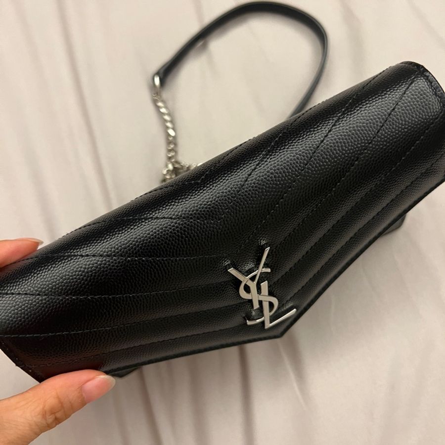 YSL 🌟聖羅蘭woc 19公分 百搭時髦不退流行鏈條包 信封包-7