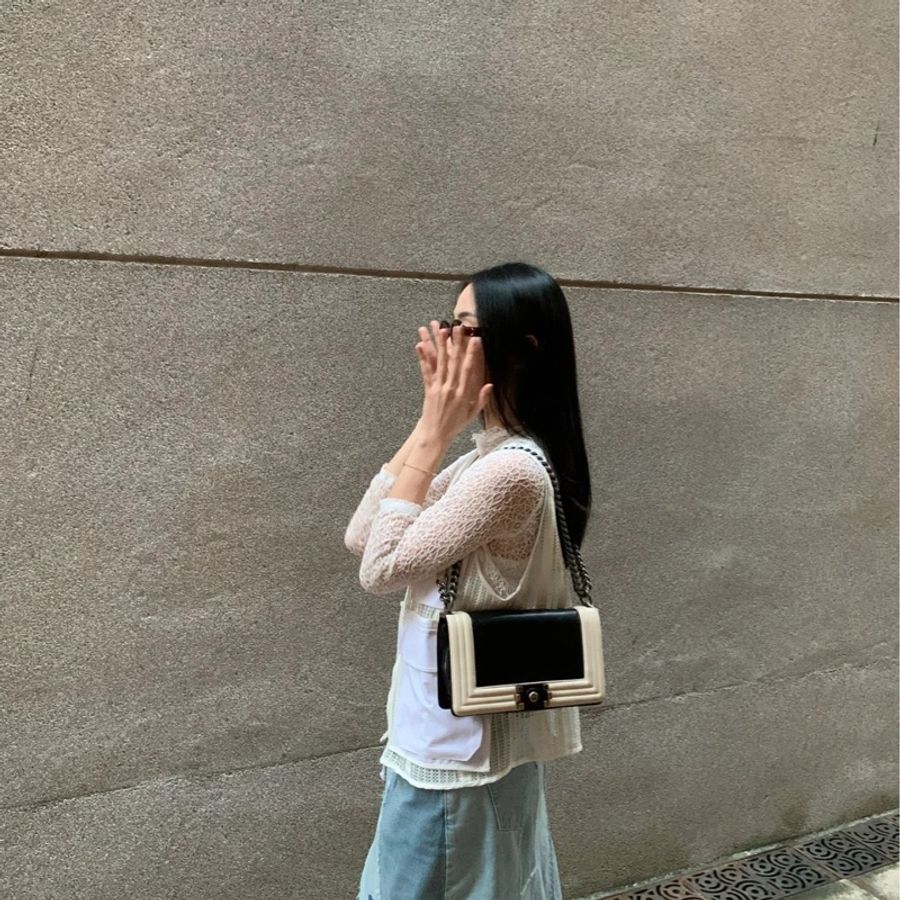 Chanel Leboy 黑銀牛皮鏈條包🤍🖤雷標19開❤️🔥男女適用❤️🔥-9
