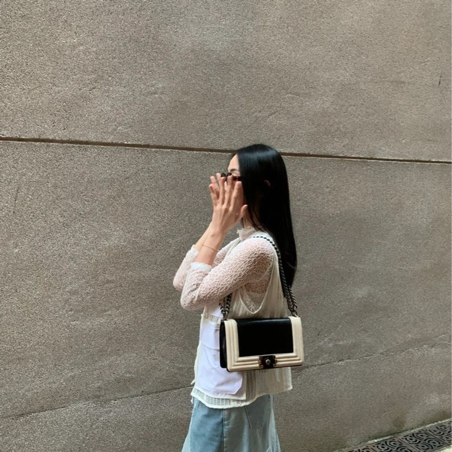 Chanel Leboy 黑銀牛皮鏈條包🤍🖤雷標19開❤️🔥男女適用❤️🔥-2