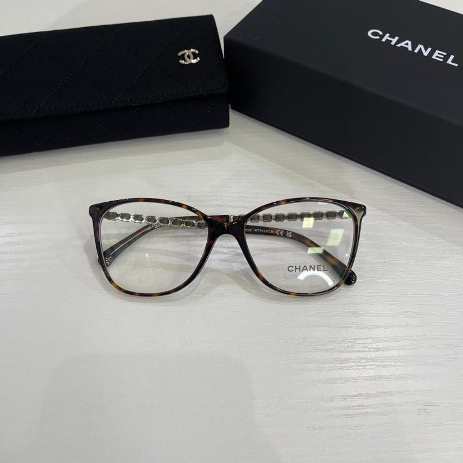 Chanel CH3408 c714 平光眼鏡白鹿同款 玳瑁色 全新全配-4