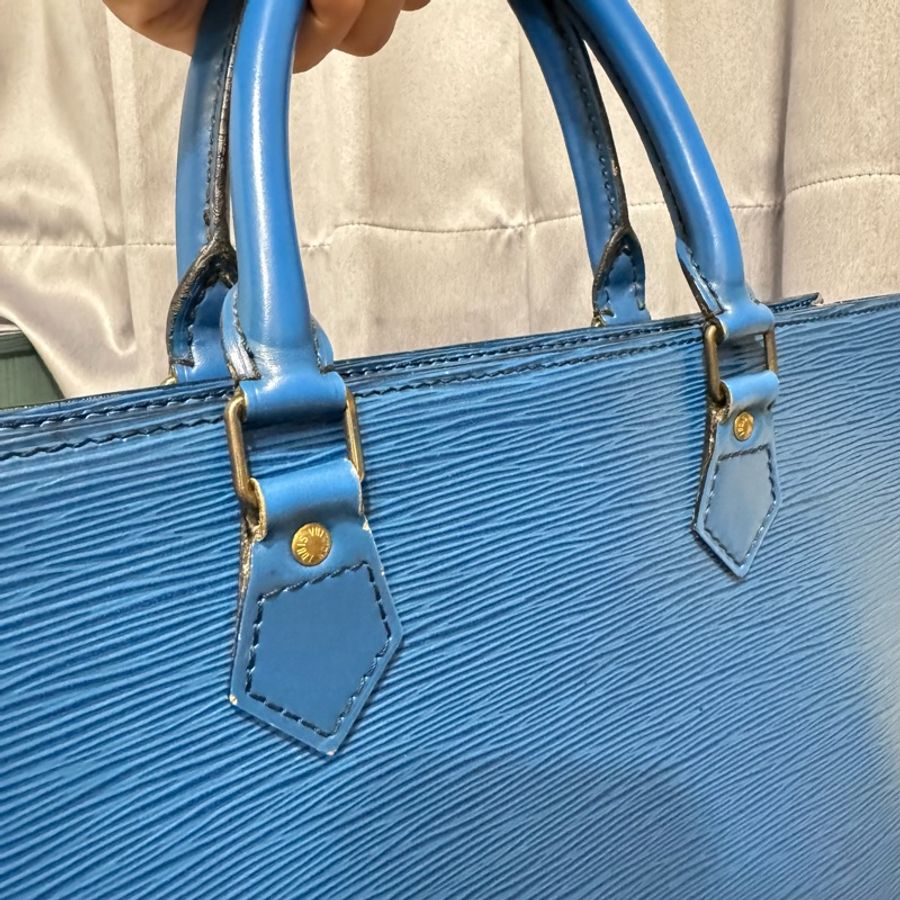 《限時降價》LV 路易威登 手提包 托特包 藍色 琴譜包 水波紋 公事包 電腦包 Louis Vuitton vintage 男包 女包-12
