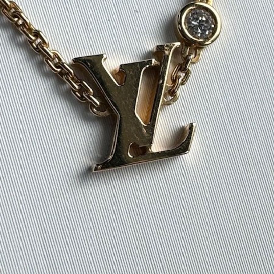 Louis Vuitton 路易威登 18K 黃金 單鑽 項鏈-6