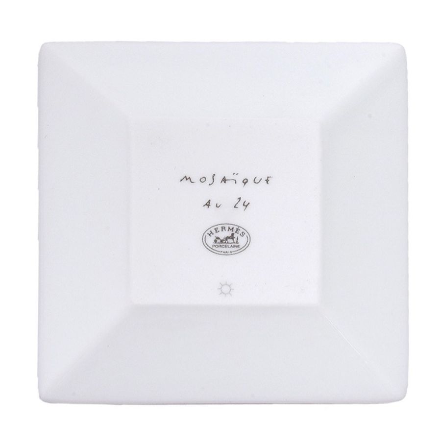 Hermes 愛馬仕金鉑馬賽克款方盤 飾品盤-4