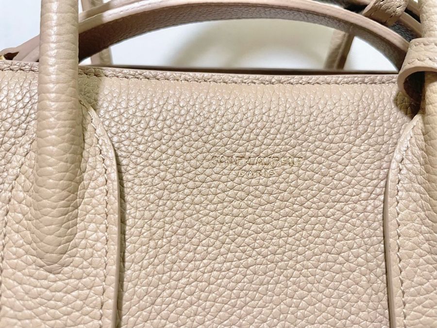【SAINT LAURENT】【ysl】聖羅蘭 SAC DE JOUR粒面皮革柔軟BABY手袋-深米色-3