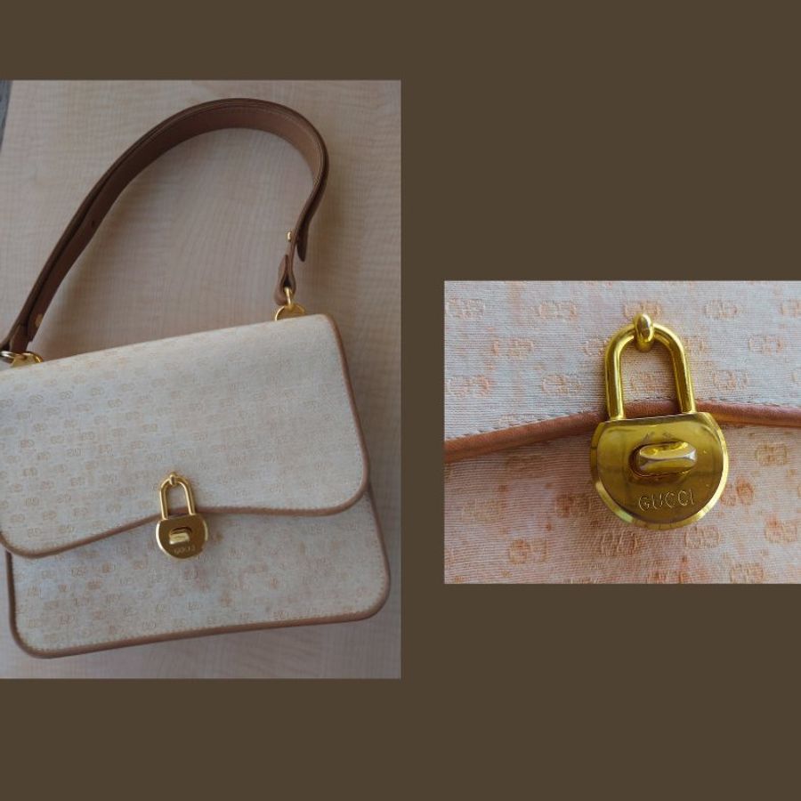 [日本進口] 稀有 Gucci 2way 肩帶 Micro GG 帆布皮革 Old Gucci 中古包／二手包／復古包/現貨【CREEK VINTAGES】-7