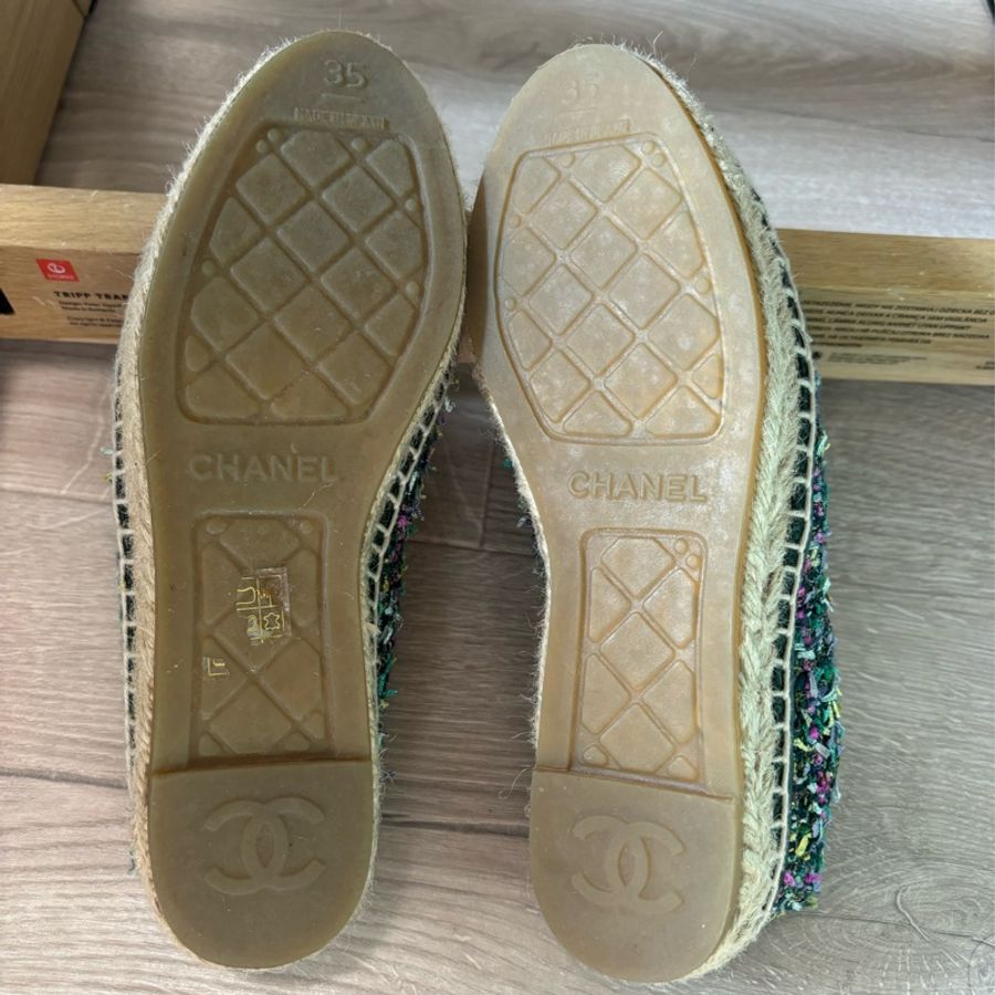 Chanel 香奈兒 草編鞋/漁夫鞋/鉛筆鞋/平底鞋 35號-15