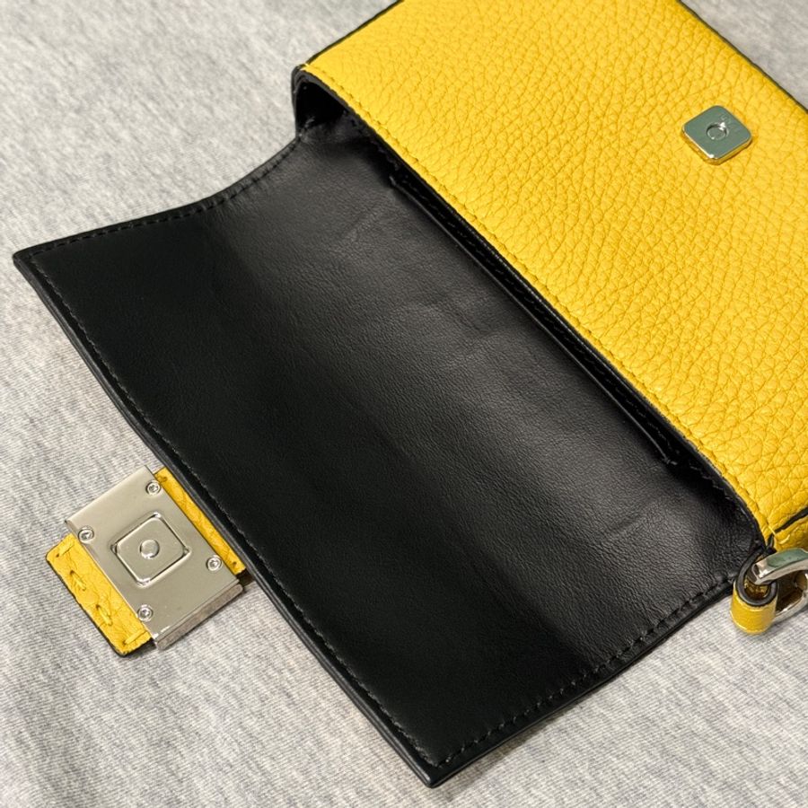 FENDI Flat Baguette Micro Yellow-10