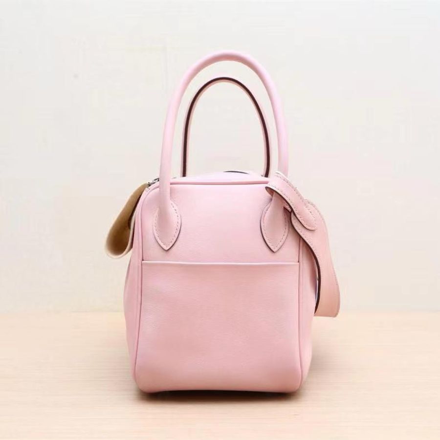 HERMES(愛馬仕) Lindy 26 3Q新櫻花粉 Swift皮 X刻 銀扣-4