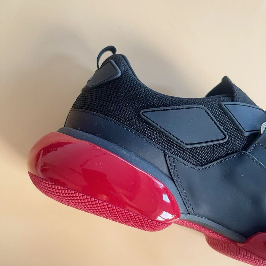 PRADA CALZATURE 黑紅魔鬼氈厚底鞋 # 5.5號-18