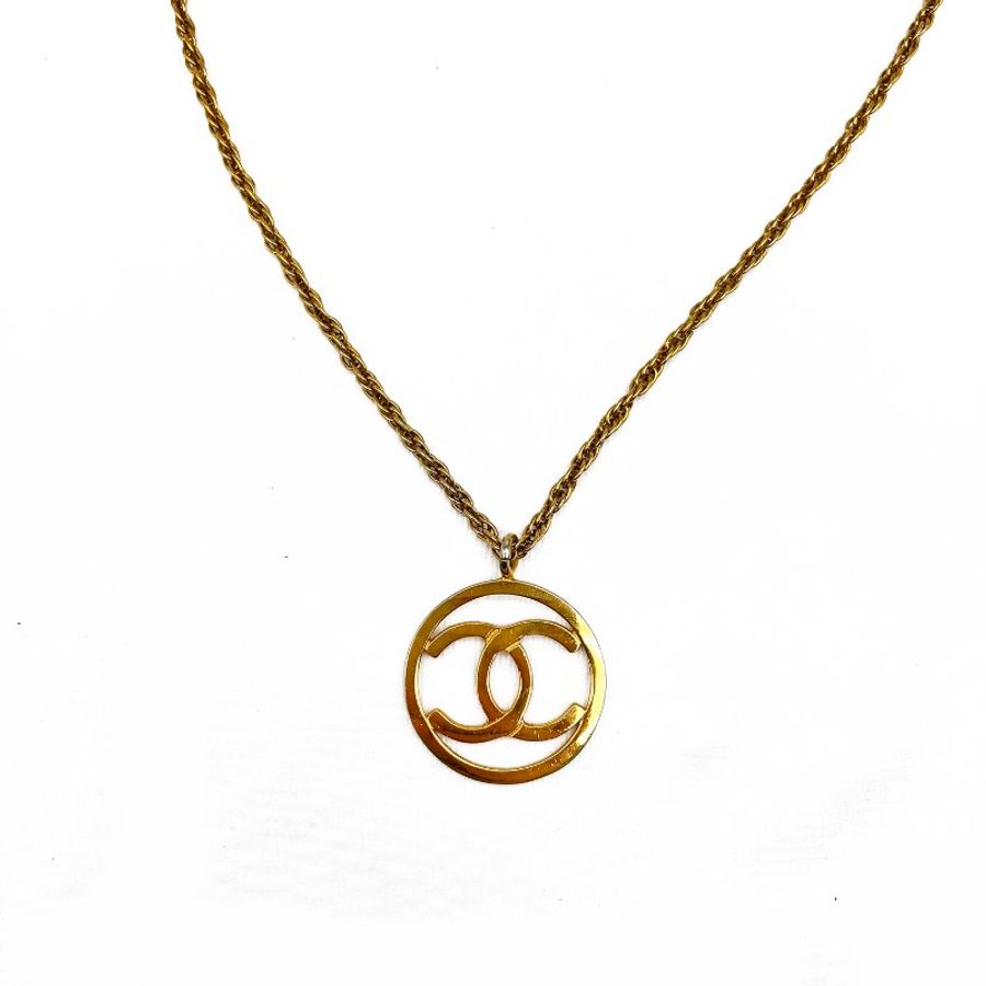 CHANEL VINTAGE 金色大雙C多圈長項鍊-6